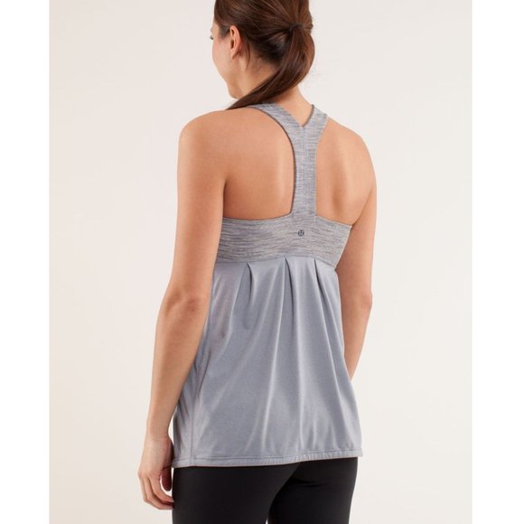 Lululemon Power Dance Women's 4 Loose Draped Gray Sports Bra Tank - Picture 14 of 16